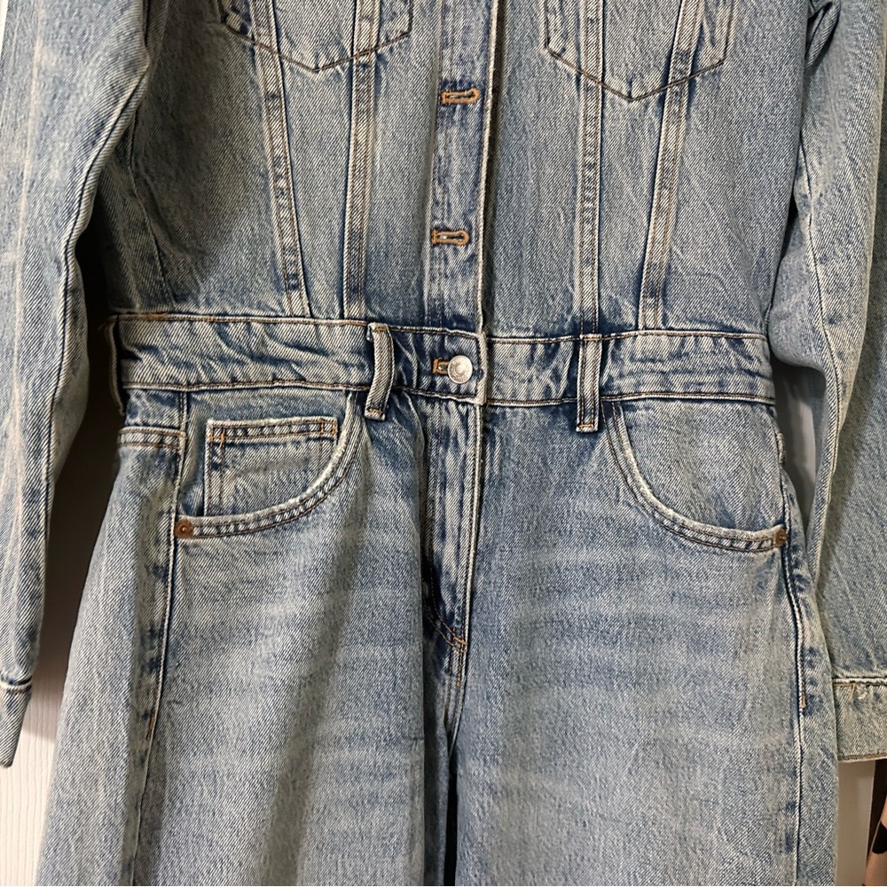 Zara Blue Denim jumpsuit - Picture 4 of 9